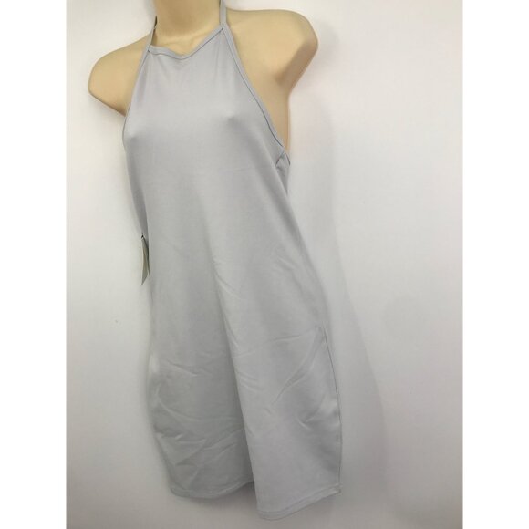 Aritzia Sunday Best Aubrey Halter Dress Light Gray Medium NEW - Picture 3 of 8